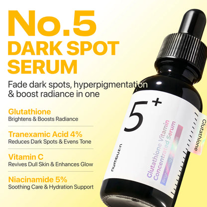 numbuzin Korean Skincare No.5+ Glutathione Vitamin Concentrated Serum (30ml)