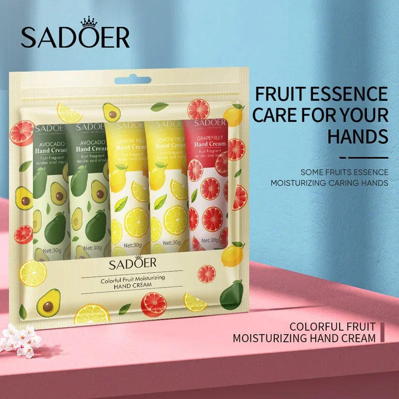 SADOER Fruit & Plant Scented Hand Cream Collection (5-Piece)