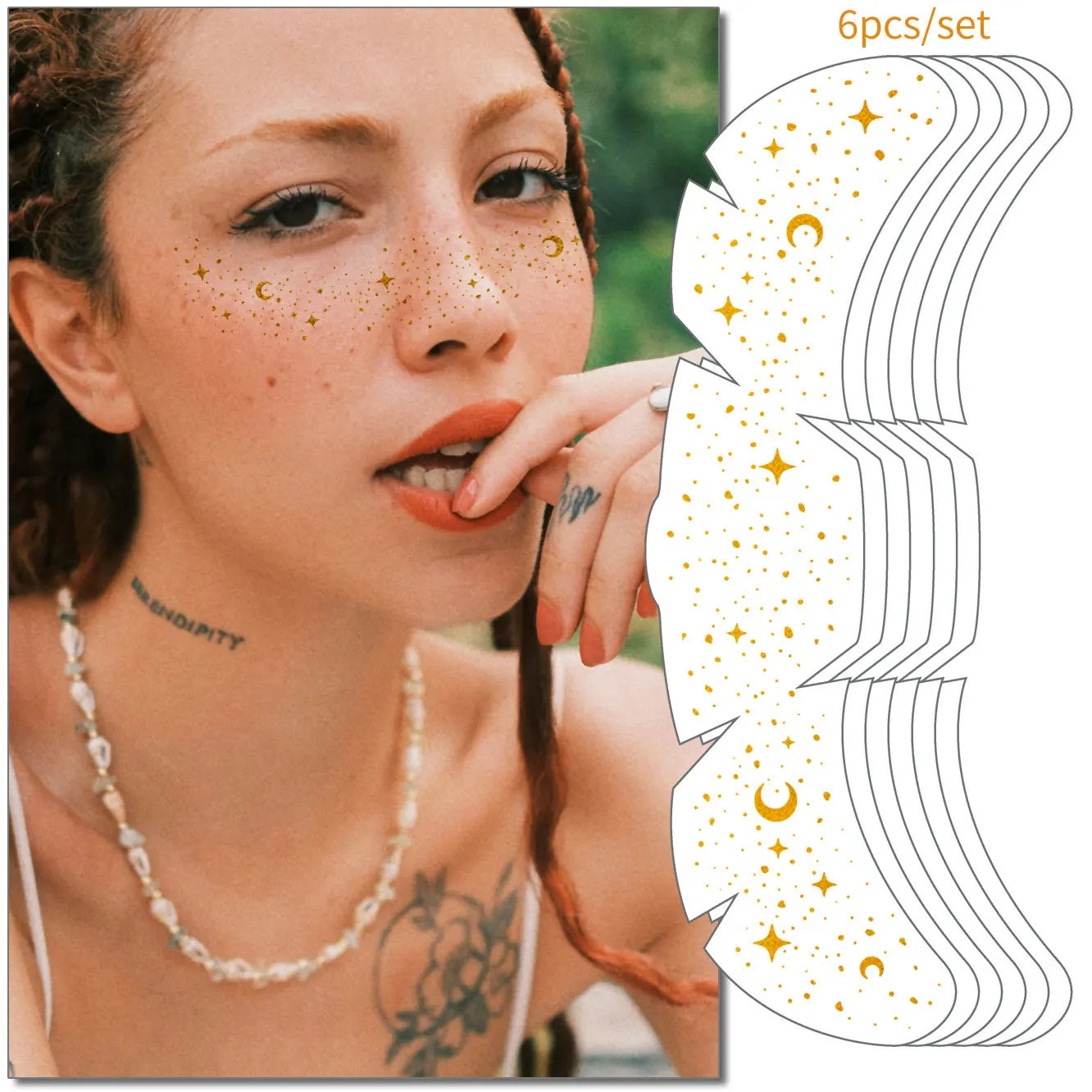 Starlit Freckles Temporary Face Tattoos (6-Piece Set)
