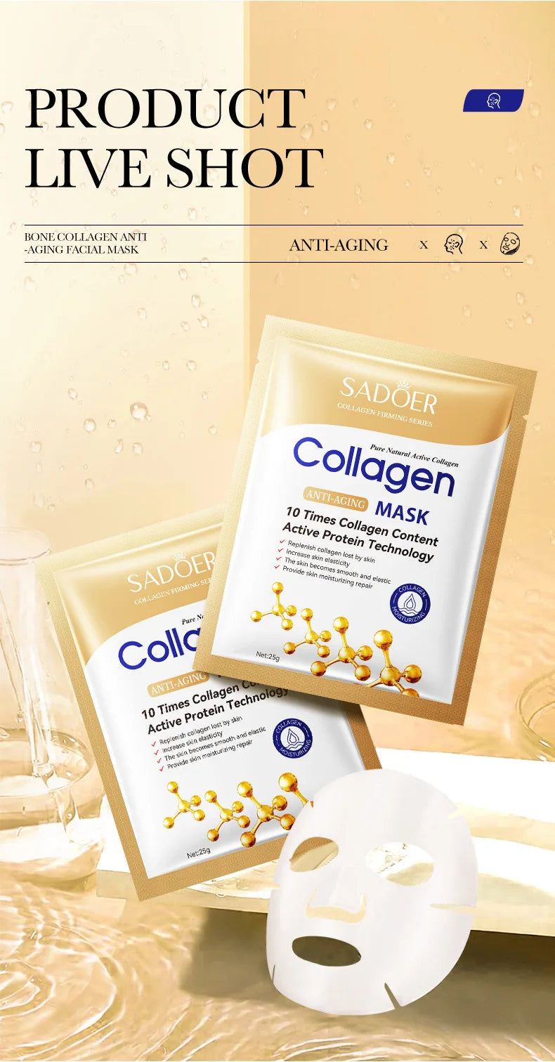 SADOER BrightLift Collagen Repair Sheet Masks (10-Pack)
