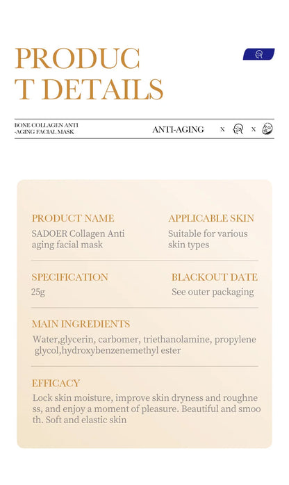 SADOER BrightLift Collagen Repair Sheet Masks (10-Pack)