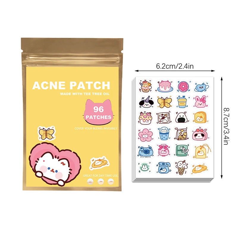 ClearCute Acne Patches – Cartoon Variety (96 Count)