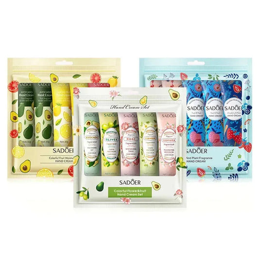 SADOER Fruit & Plant Scented Hand Cream Collection (5-Piece)