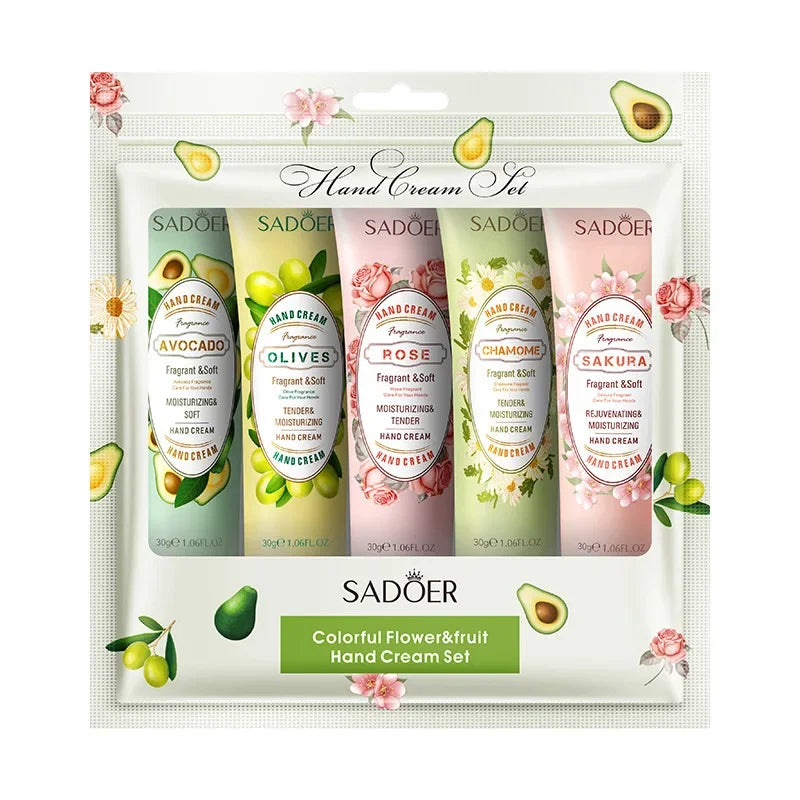 SADOER Fruit & Plant Scented Hand Cream Collection (5-Piece)