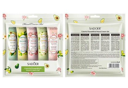 SADOER Fruit & Plant Scented Hand Cream Collection (5-Piece)