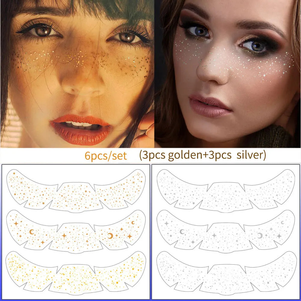 Starlit Freckles Temporary Face Tattoos (6-Piece Set)