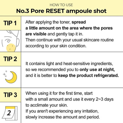 numbuzin Korean Skincare No.3 Pore Reset Ampoule Shot (25ml)